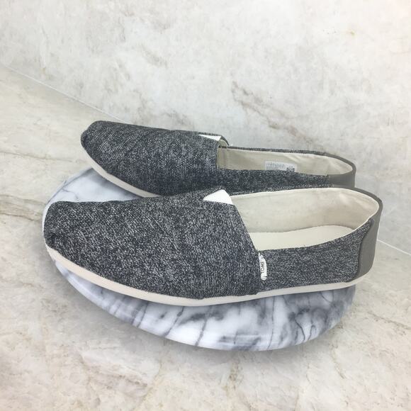 TOMS Vegan Gray Canvas Flats Women's Size 11 - Picture 3 of 16